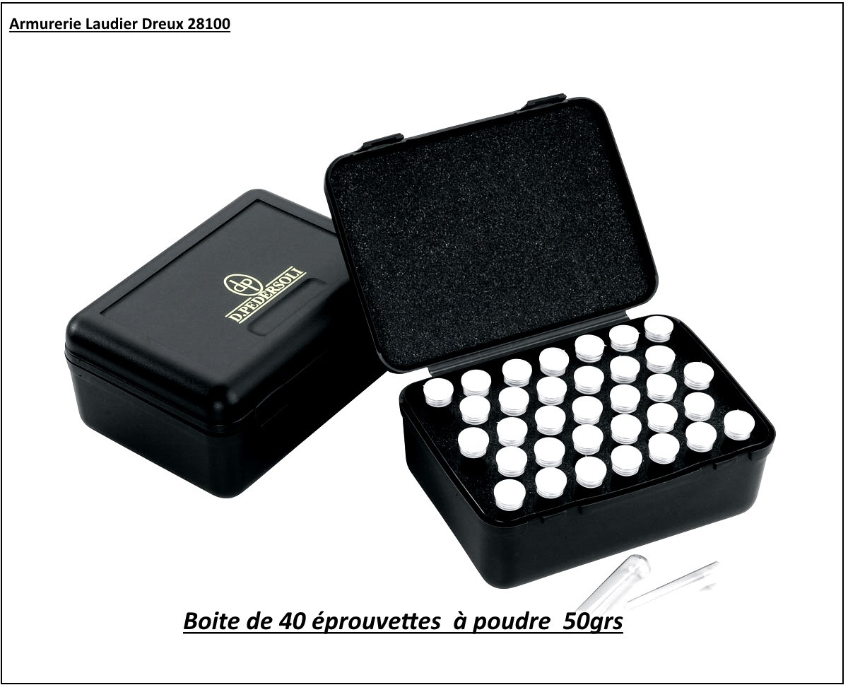  Éprouvettes poudre noire-SET DE TIR-  pour armes de poing-50 grs-Ref 14629