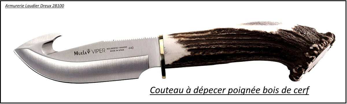 Couteau dépecer Viper Muella manche cerf-Ref 15065