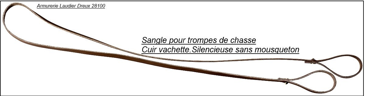  Lanière cuir trompe chasse -Modèle silence-Ref 16935-21403