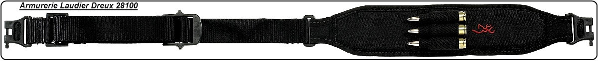  Bretelle Browning noire pour carabine  avec cartouchière trois tubes.Ref 35597
