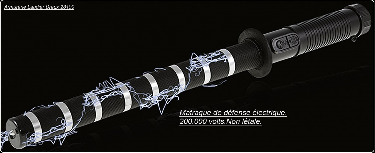Matraque- électrique- 200 000 volts-Rechargeable-"Promotion".Ref 17557