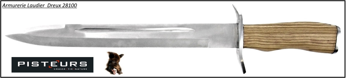 Dague chasse manche bois lame 28.5 cm -Promotion-Ref 17828