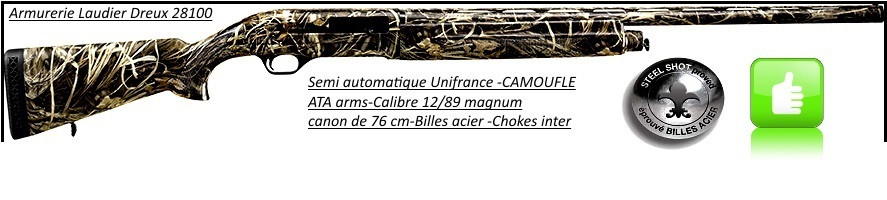 Semi automatique ATA Arms Camouflé CY MAX 5 Calibre 12/89 magnum Canons de 76 cm-Chokes inter-Ref 18886