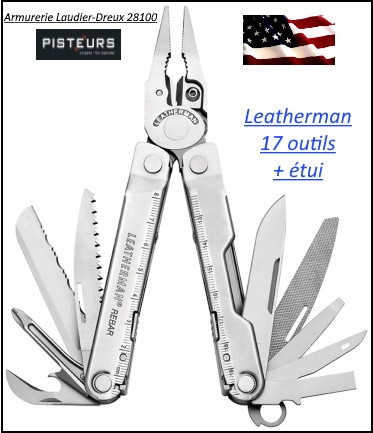Couteau LEATHERMAN 17 outils INOX -Rebar-Ref 19632