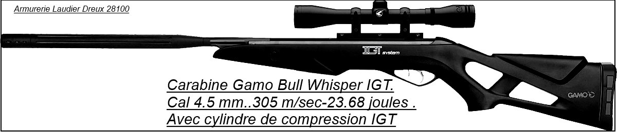 Carabine-GAMO-Air comprimé-Bull Whisper IGT-Cal 4.5mm -23.68 joules -"Promotion"-Ref 20030