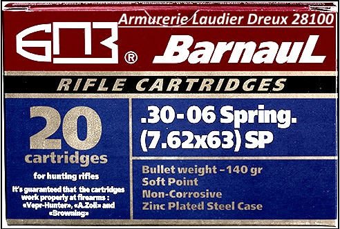 Cartouches-BARNAUL-30-06- Boite de 20-Ref 20704