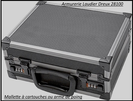 Mallette- Cartouches- ou modulable arme de poing-Armature ALUMINIUM renforcée-Ref 10239-20871