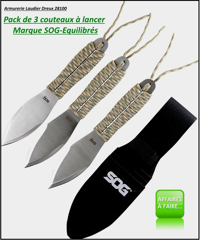 Couteaux-lancer -par 3-SOG-Fling Pack-Ref 21068