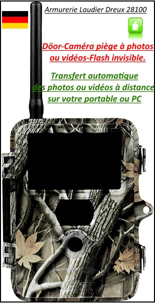 Caméra surveillance Döor Snapshot Mobil Black 5.14- IR-SMS controlled-TRANSFERT IMAGES directement sur TELEPHONE ou PC-Flash 60 Leds noires invisibles-"Promotion"-Ref 22690