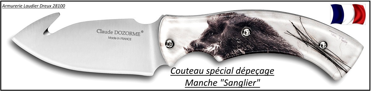Couteau-dépecer-Claude Dozorme-Gamme spéciale chasse-Sanglier--Ref 25222