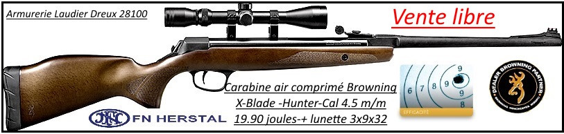 Pack Carabine à Plombs BROWNING X - BLADE II Cal 4.5 mm - de 20 Joules ,  BROWNING