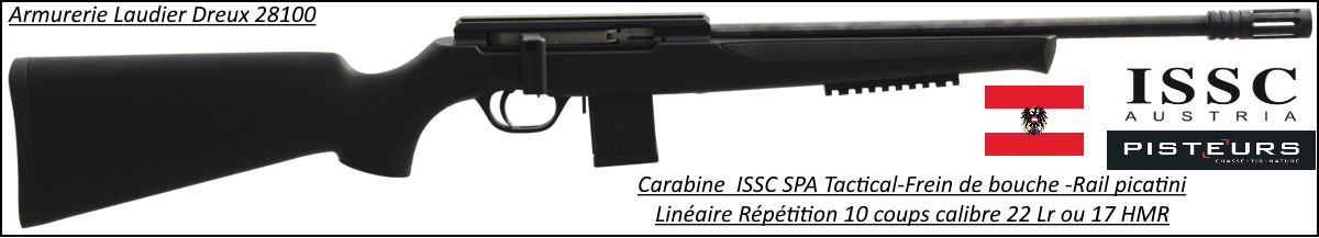 Carabine ISSC SPA tactical Black Autriche Répétition Linéaire-Cal 22 Lr-"Promotion"-Ref issc-22-27072