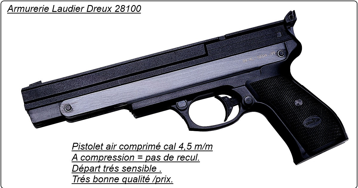 Pistolet GAMO PR 45 Calibre 4,5 m/m plombs à jupe.Tir de précision-Promotion-Ref 2717