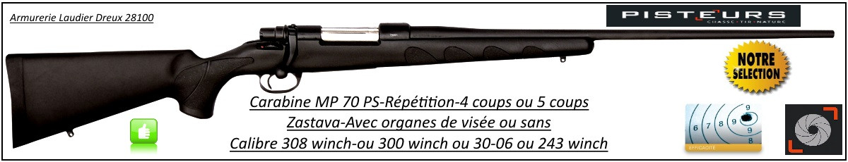 Carabine-Zastava-MP 70 PS-Calibre-308 winch -Répétition-sans organe de visée-Promotion-Ref 27860