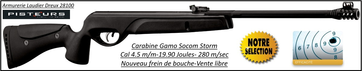 Carabine-GAMO-SOCOM-STORM-Air comprimé-Cal 4.5mm -19,90 joules -"Promotion".Ref 28356