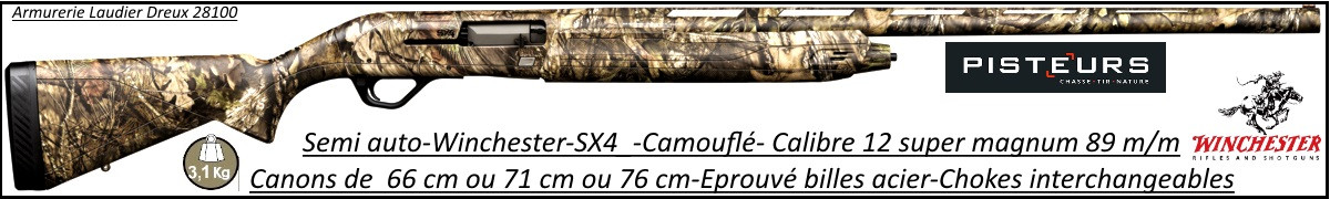 Semi automatique Winchester  Sx4 Camouflé Mobuc  calibre 12/89-Canon 76cm-Chokes-interchangeables-Eprouvé billes d'acier-Promotion-Ref 30456