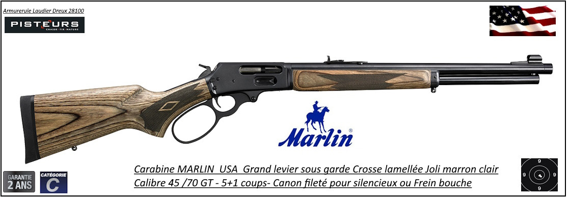 Carabine MARLIN 1895 Guide Gun  Inox U.S.A  Calibre 45/70 Government 6+ 1 coups-Promotion-Ref 32502342