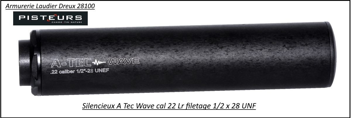 Silencieux  A Tec modèle wave calibre 22 Lr-1/2x28 UNF -Ref 33262