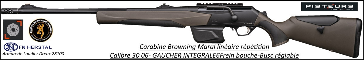 Browning Maral-SF composite brown HC CaIibre 30-06 GAUCHER Canon-fluté Linéaire répétition canon fileté frein bouche busc réglable-Promotion-Ref 35402
