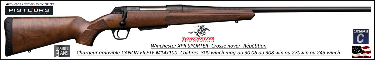 Carabine Winchester XPR Sporter Threaded Répétition Calibre 30-06 Filetée M14x100-Promotion-Ref 38311