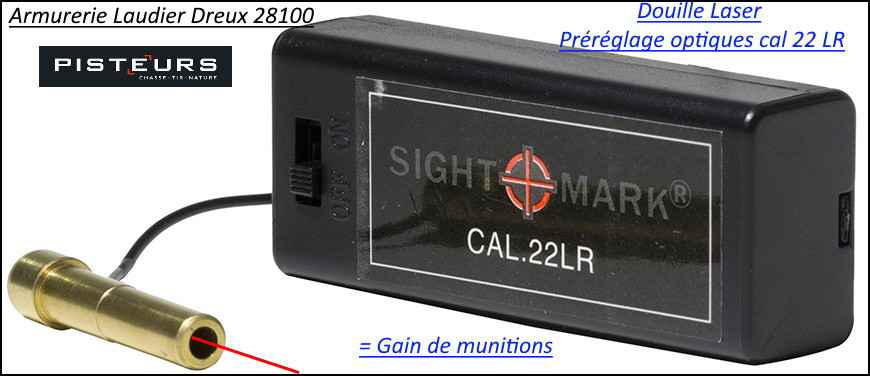 Douille LASER Sight Mark carabine calibre 22 Lr  réglage lunette- Ref 37050