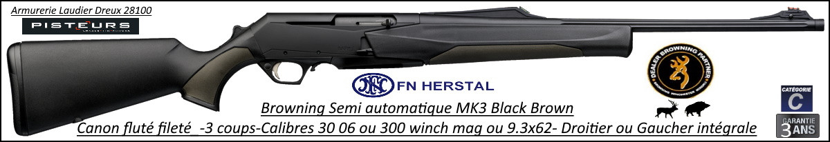 Browning Bar MK3  Black Brown composite HC Calibre 300 winch mag Semi automatique bande-battue-Promotion-Ref 27320