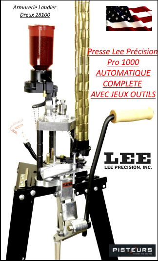 Presse Lee Précision Pro 1000 Press  Automatique avec doseuse distributeur amorces et douilles et jeux outils cal 9mm Para  -Promotion-Ref 39244