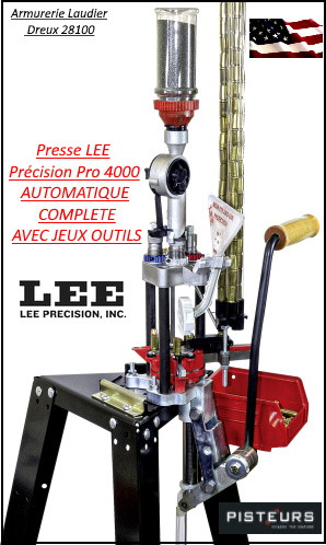 Presse Lee Précision Pro 4000 Press  Automatique avec doseuse distributeur amorces et douilles et jeux outils cal 38 357MAG  -Promotion-Ref 39397