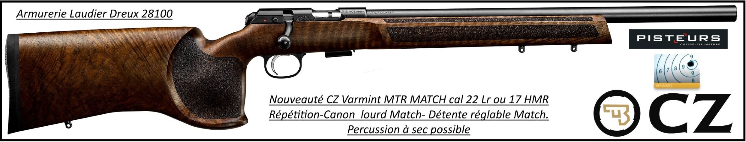 Carabine CZ Mod 457 Varmint MTR MATCH Calibre 22 LR Répétition -Promotion-Ref CZ 457  varmint-22-781399