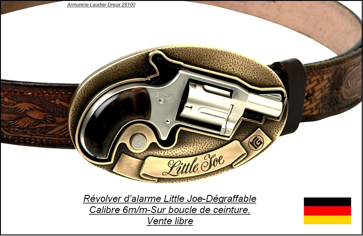 Révolver-alarme-Little Joe-boucle ceinture- Cal. 6 mm à blanc-Ref 7555