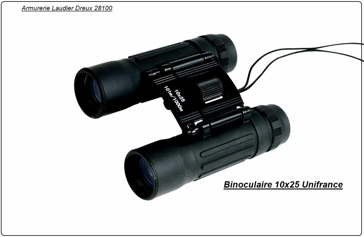 Jumelles-binoculaires-poche-Unifrance-grossissement-10 X 25-Caoutchouctée-Ref 7995