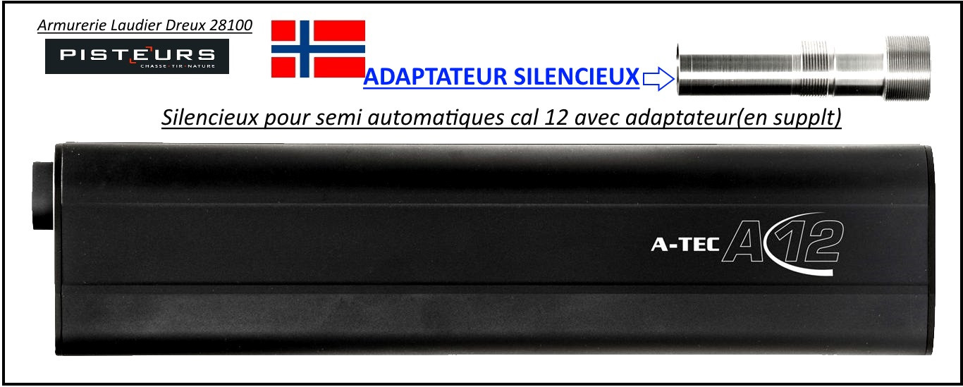 Adaptateur-Silencieux-Cal 12-invector -A-TEC-12-Beretta Optima HP-semi-auto-Ref -adaptateur-A-TEC12-Beretta-semi-auto-33252