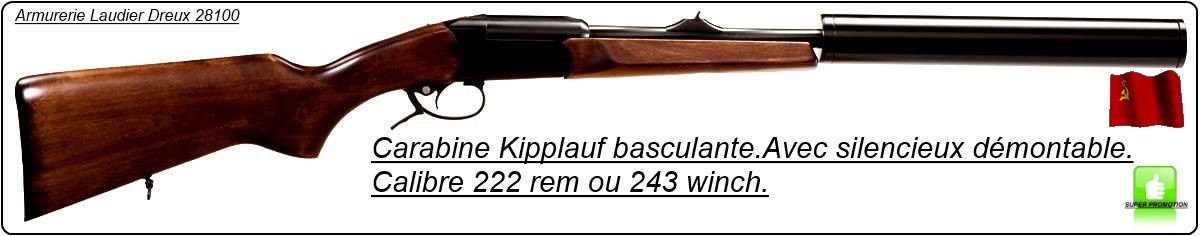 Carabines-Baîkal-Custom Silence-Canon un coup-Kipplauf basculant -Calibre  222 Rem-ou 243 winch+ silencieux démontable-Promotions