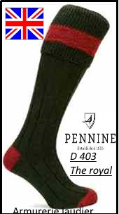 Chaussettes  Pennine.---Knicker.D 703.---The Royale.Verte /rouge.Tailles L ou  M
