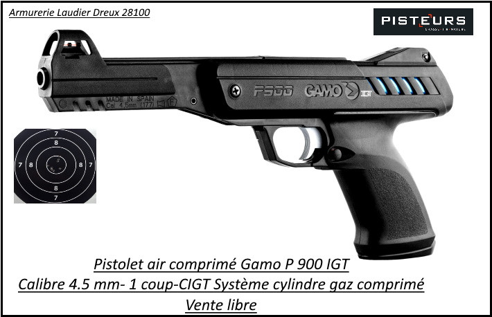 Pistolet Gamo P900 IGT Calibre 4,5mm -Air comprimé -Ref 32546