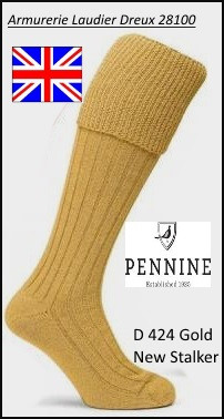 Chaussettes anglaises- Pennine-Knicker-D 424-New stalker- New gold-Tailles L ou  M 
