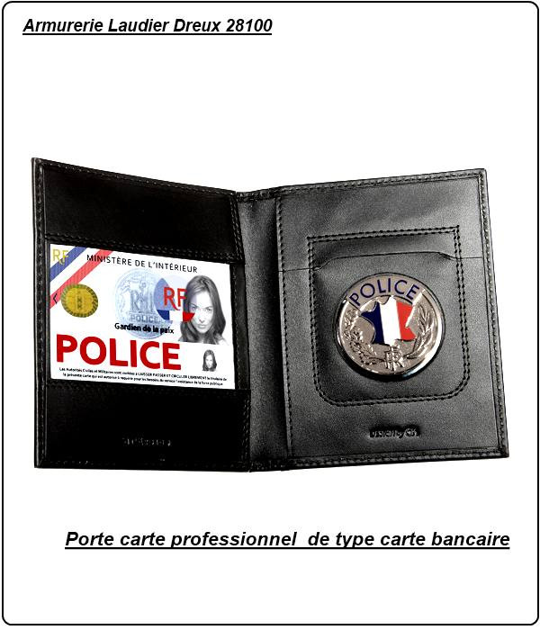 Porte carte POLICE.-- Ouverture verticale ou horizontale