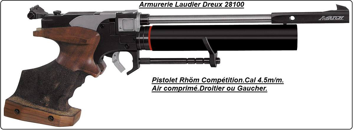 Pistolet Twinmaster MATCH COMPETITION .Cal 4.5mm.Allemand RÖHM air comprimé . DROITIER ou GAUCHER