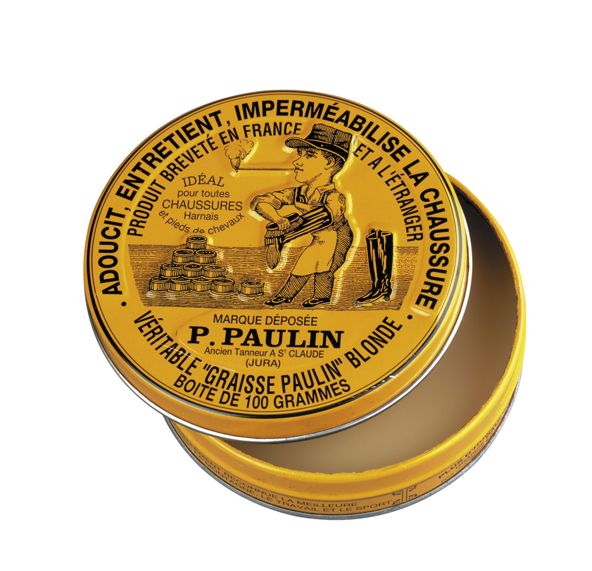 Graisse-PAULIN -Blonde - Pour tous cuirs et sellerie-Ref 1911