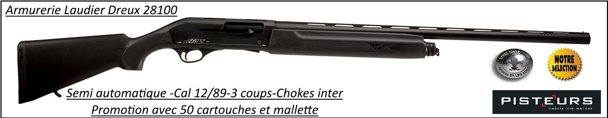 Semi-auto-UNIFRANCE-CFA -TIGRIS-COMPOSITE-Cal-12 MAG-89- Pour  tirs longues distances-Canon de 71 cm + kit promotion 50 cartouches et mallette-Ref 12909