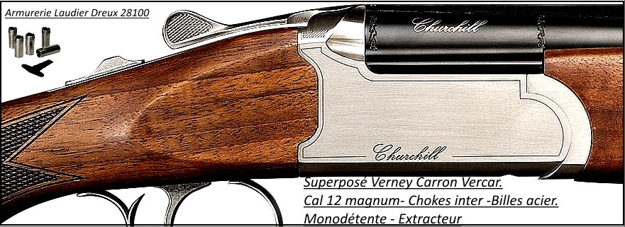 Superposé Vercar Calibre 12 magnum Verney Carron-St Etienne Mono-détente-Chokes inter-Ref 29573-CHVERCAR71CX