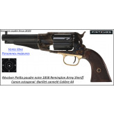 Révolver PIETTA poudre noire 1858 Remington SHERIFF Canon octogonal JASPE Calibre 44-Promotion-Ref 13395