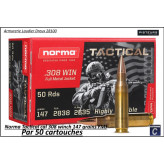 Cartouches calibre 308 winch NORMA TACTICAL  (7.62x51) poids147 grains FMJ blindées par 50 cartouches-Promotion-Ref 308-norma-50