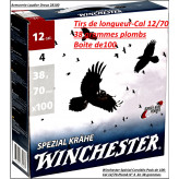 Cartouches-Winchester-Spécial corvidés-Cal 12/70-Plomb N°4 en 38 gr-Pack de 100 cartouches-Ref 19093