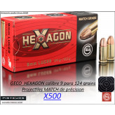 Cartouches 9 para Geco HEXAGON MATCH Par 500 poids 124 grs 8 grammes-Promotion-Ref 24920-bis