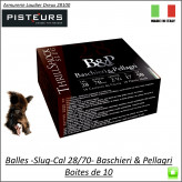 Cartouches Balles Slug Calibre 28/70 BASCHIERI-&-PELLAGRI-Big GameThrill shock-haute vitesse-17-grammes-Boite de 10-Ref 29937