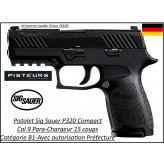 Pistolet Sig Sauer P320 Compact Calibre 9 Para Semi automatique-Catégorie B1-Promotion-Ref 34191