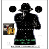 Cibles silhouette type "Colt"-RSN1 Cartonnée.51X72 cm-Paquet de 10 cibles-Ref 36876