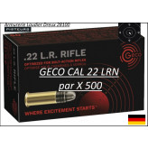 Cartouches GECO  22 Lr LRN Par 500 Allemandes Entrainement  pour  carabines de tir et pistolets-Ref 33984-bis