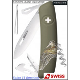 Couteau Swiza D03 Edition Bécasse 11 fonctions fermant lame 7.5 cm-Ref 35897